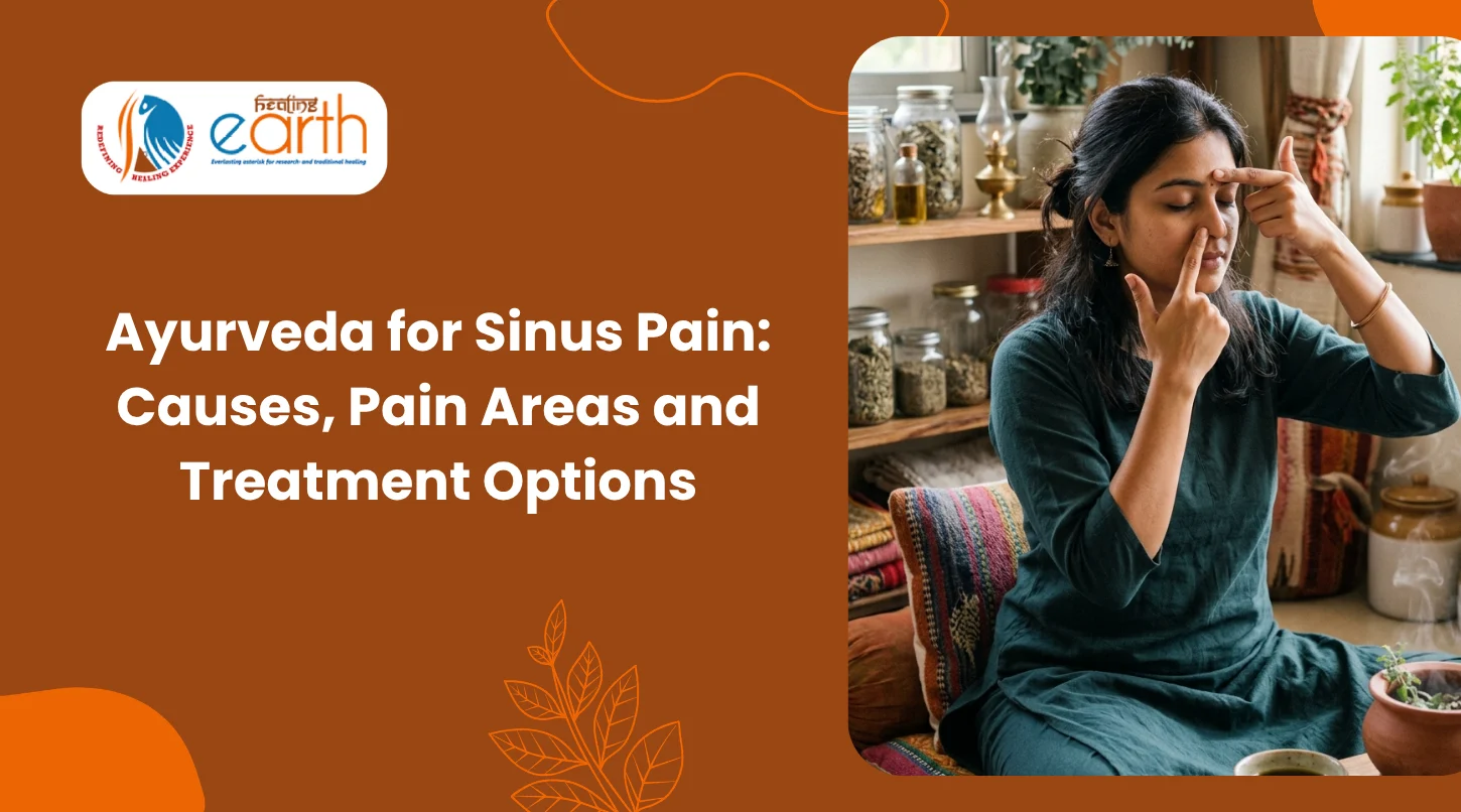 Sinus pain areas including forehead, cheeks and around the eyes